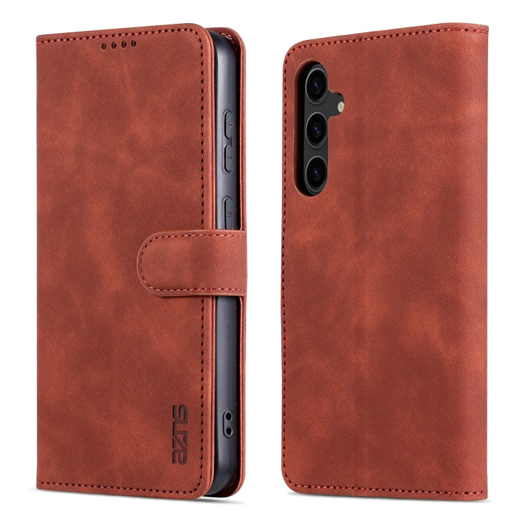 AZNS Skin Feel Calf Texture Flip Leather case for Samsung Galaxy S24 5G, showcasing its elegant design and practical features.